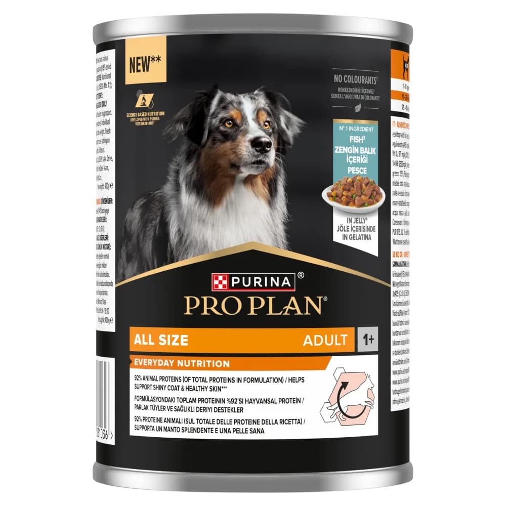 PRO PLAN Purina Everyday Nutrition All Size Adult karma mokra bogata w rybę w galaretce dla dorosłych psów 400 g
