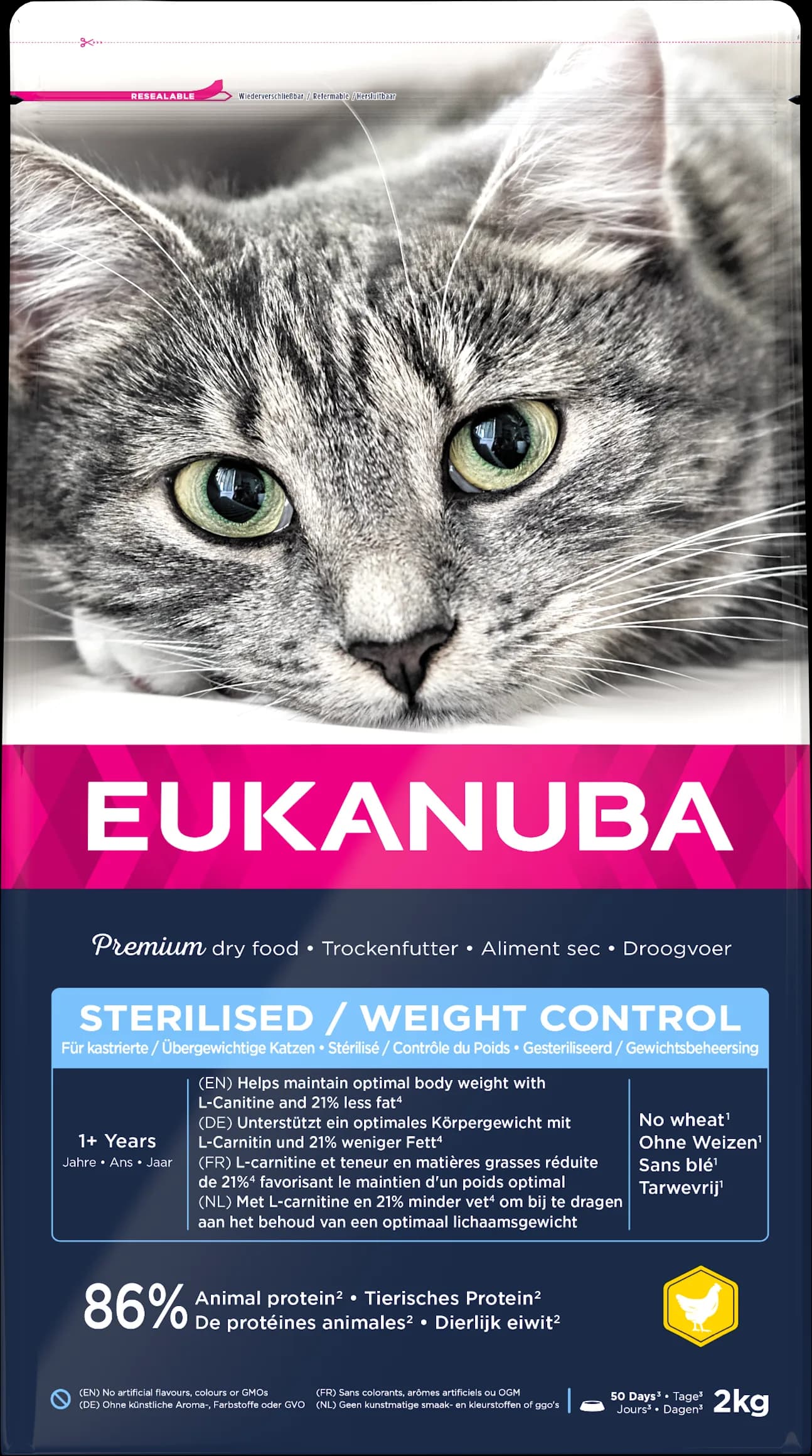 Eukanuba Adult Sterylised Rich in karma sucha dla dorosłych kotów Chicken 2 kg