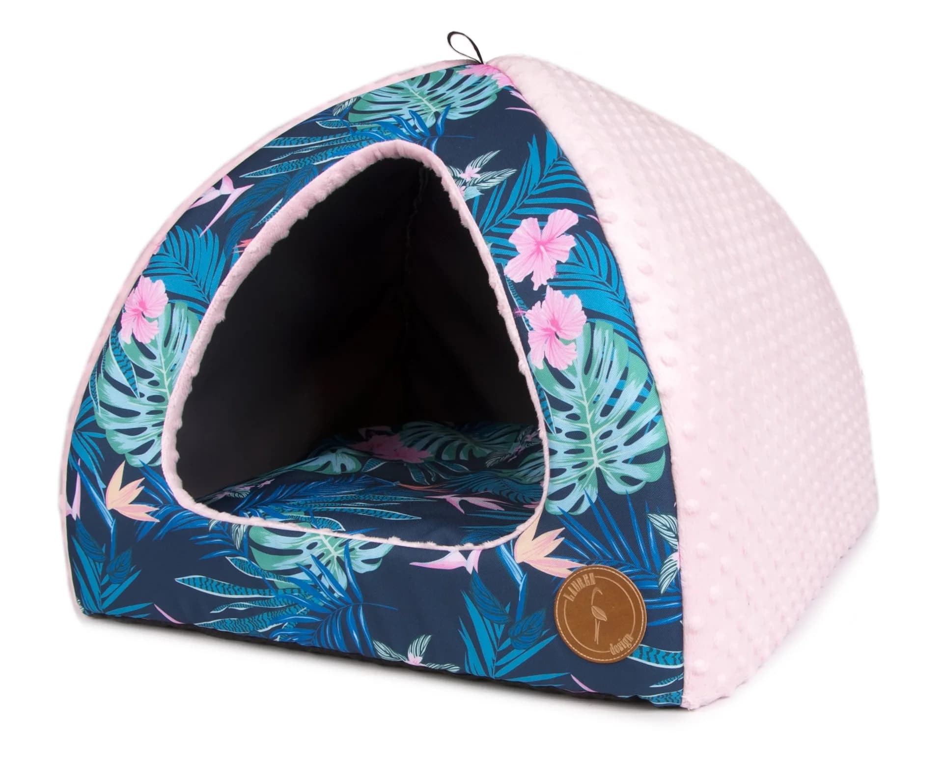 Lauren Design Budka dla psa i kota Bella Tropic i wymiary tropic + róż minky/50 x 50 cm