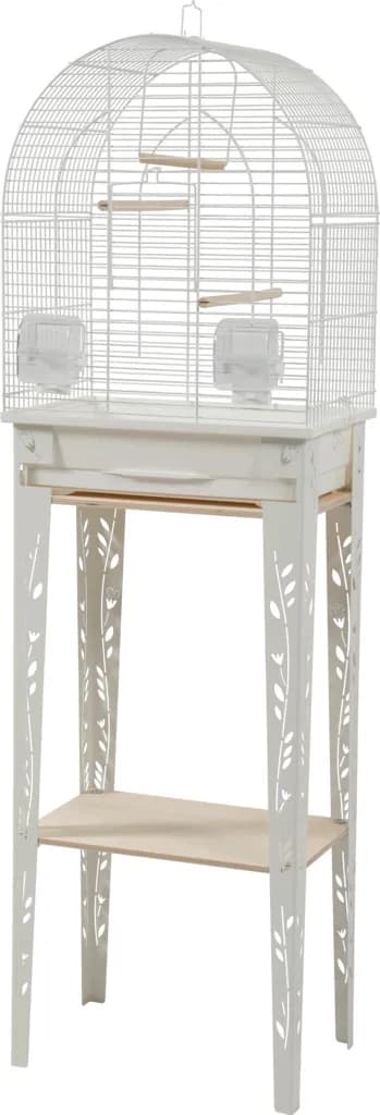 Zolux Klatka dla ptaków ze stojakiem Chic Patio – biały, 123x38x24,5 cm