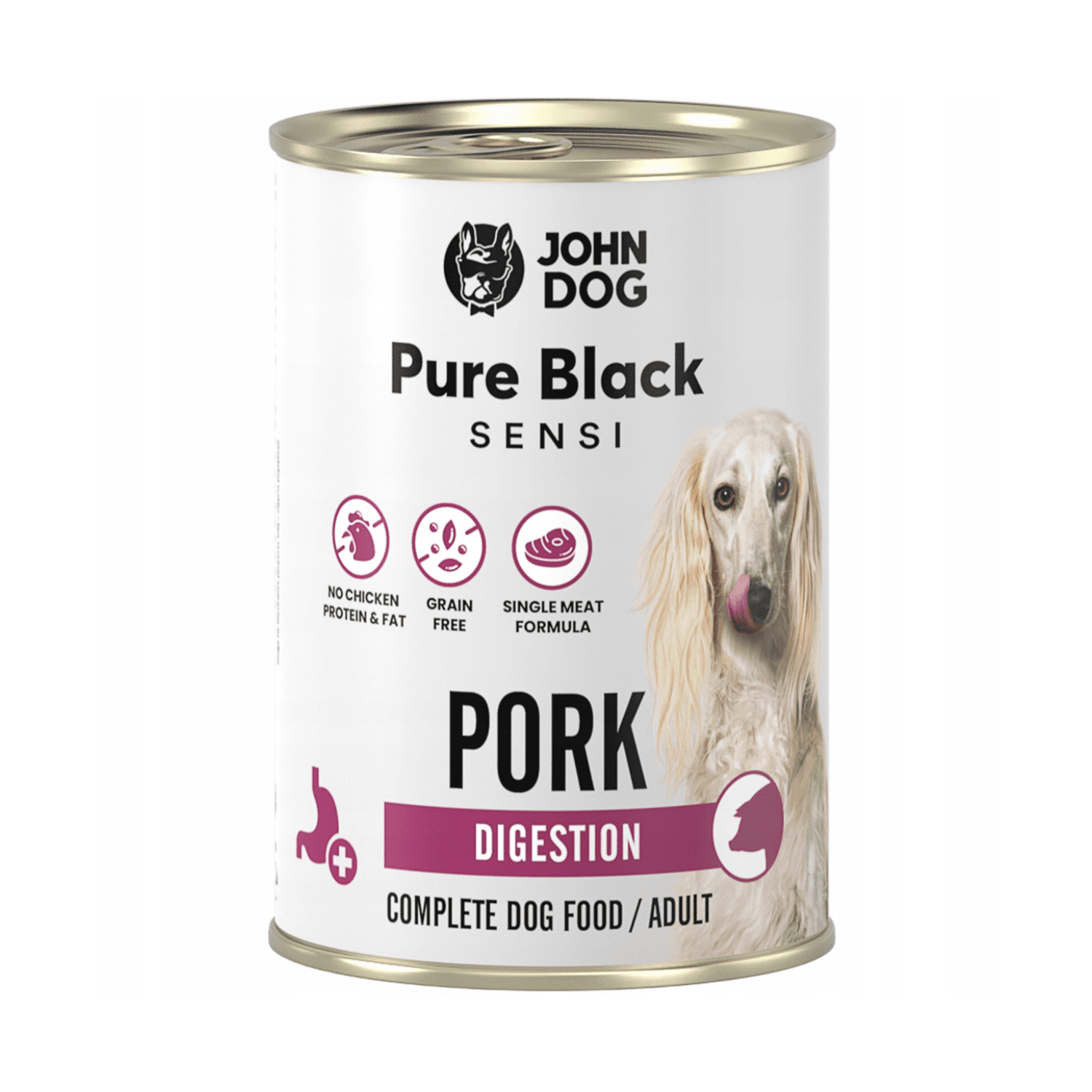 John Dog Pure Black Sensi Digestion karma mokra dla dorosłych psów Wieprzowina 400 g