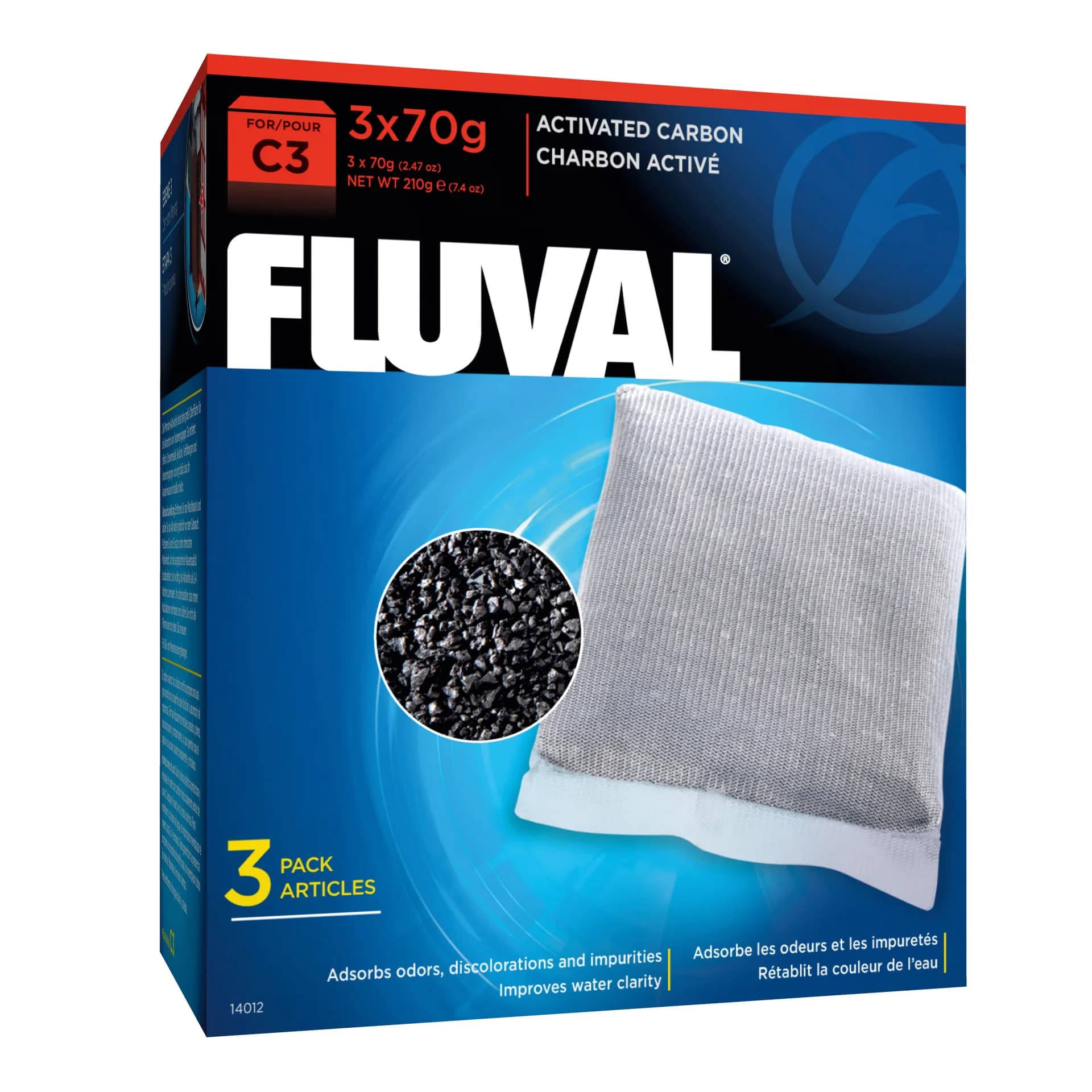 Fluval Wkład węglowy do filtra C3 3 x 70 g