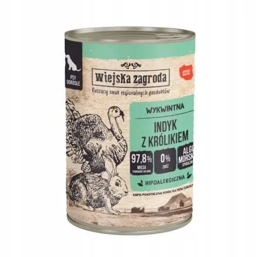 Wiejska Zagroda mokra karma dla psa indyk z królikiem