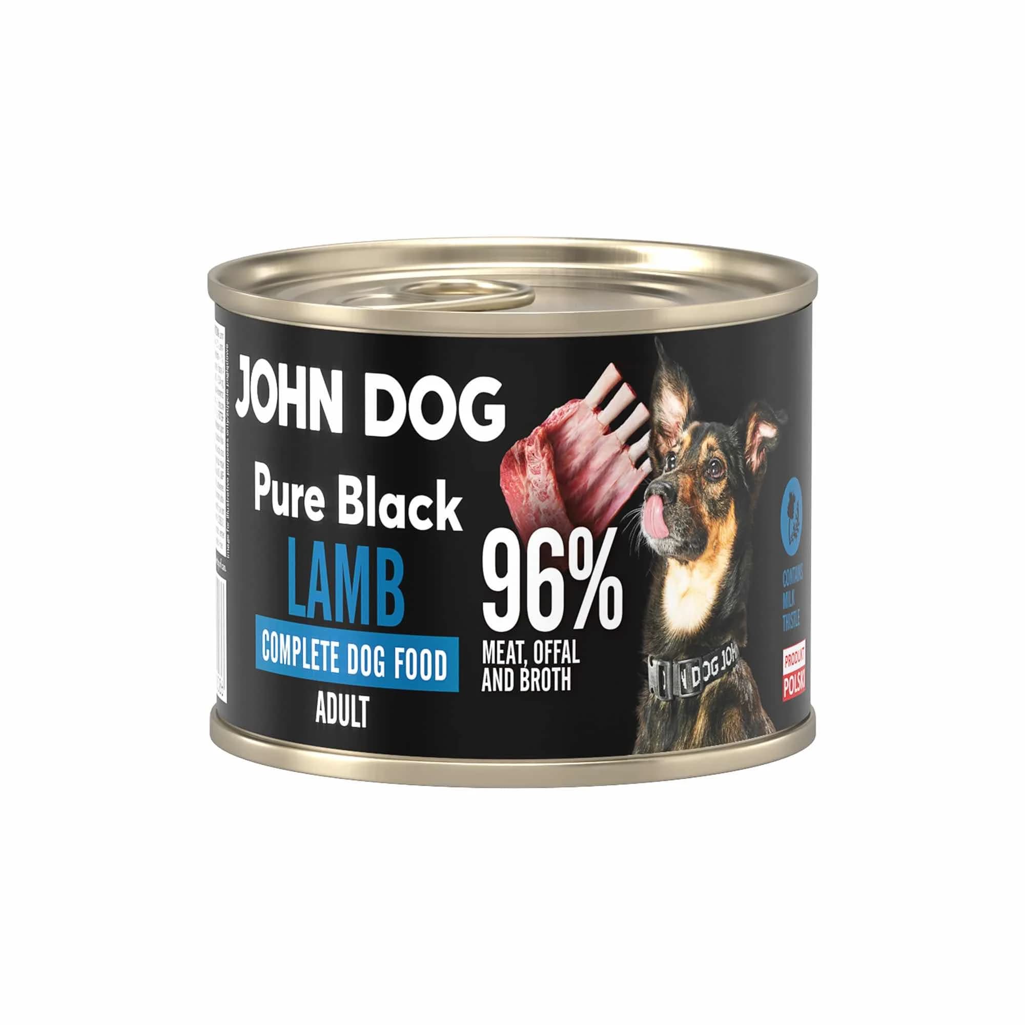 John Dog Pure Black karma mokra dla dorosłych psów z jagnięciną