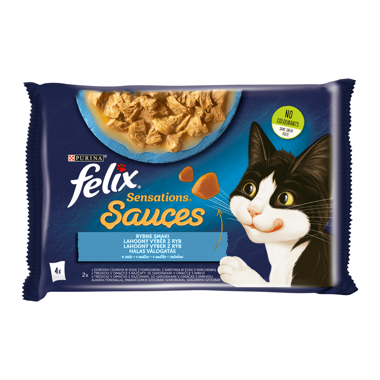 Felix Sensations Saszetki karma mokra dla dorosłych kotów Ryba w sosie 4 × 85 g