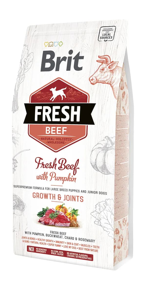 Brit Fresh Beef with Pumpkin Puppy Large - karma sucha z wołowiną i dynią dla szczeniąt dużych ras