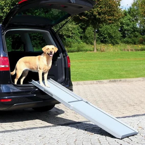 Trixie Teleskopowa kładka do samochodu umożliwiająca wyjście zwierzaka z bagażnika, aluminiowo-plastikowa Friends on Tour, Petwalk