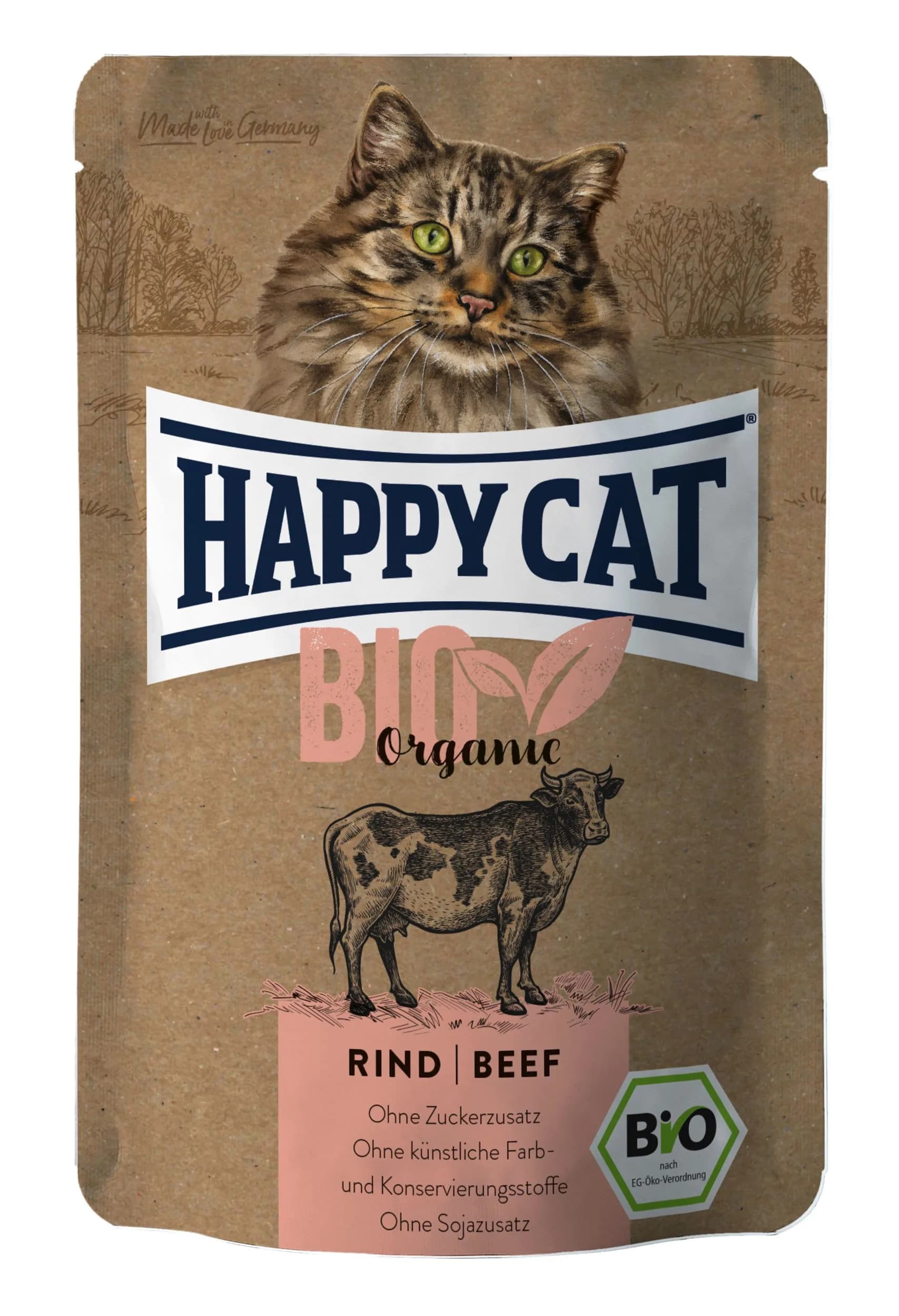 Happy Cat Bio Organic karma mokra dla dorosłych kotów wołowina 85 g