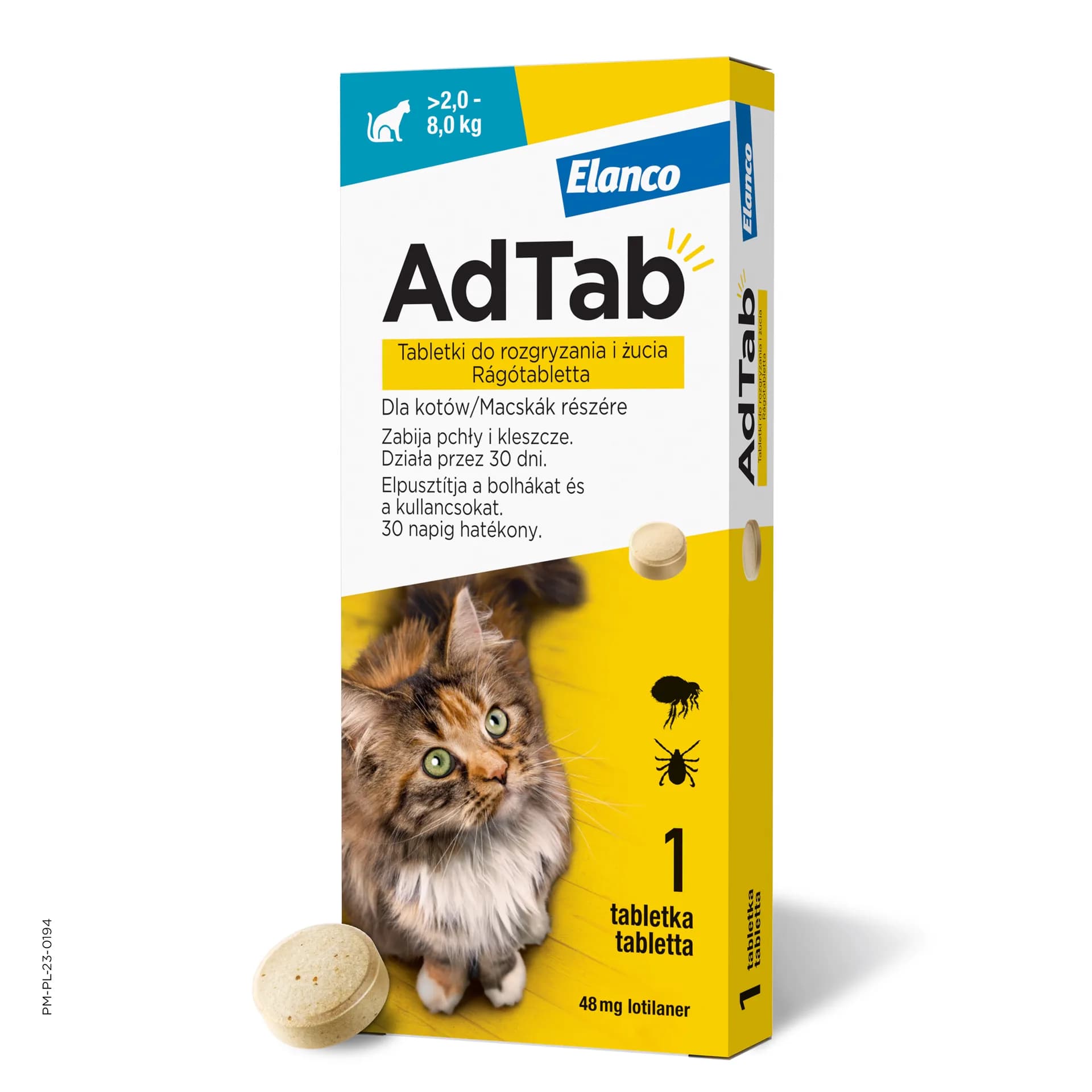 Elanco AdTab tabletki do rozgryzania i żucia dla kotów