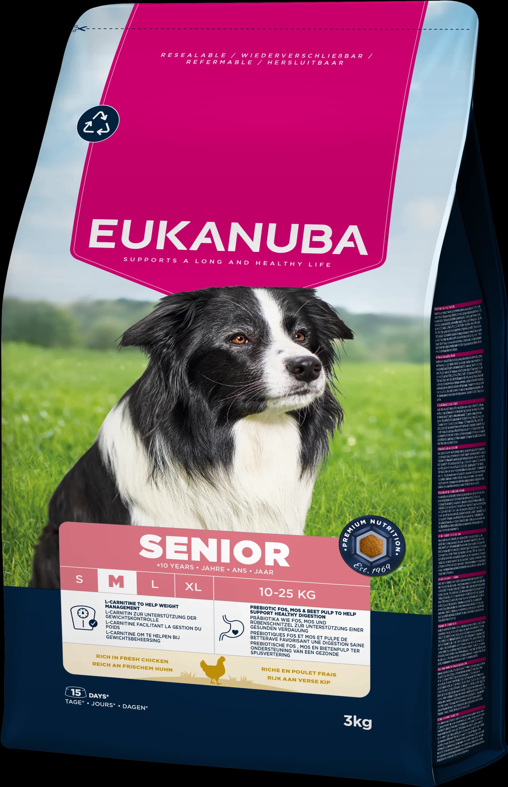 Eukanuba Life Care Senior Medium Breed karma sucha ze świeżym kurczakiem dla starszych psów średnich ras