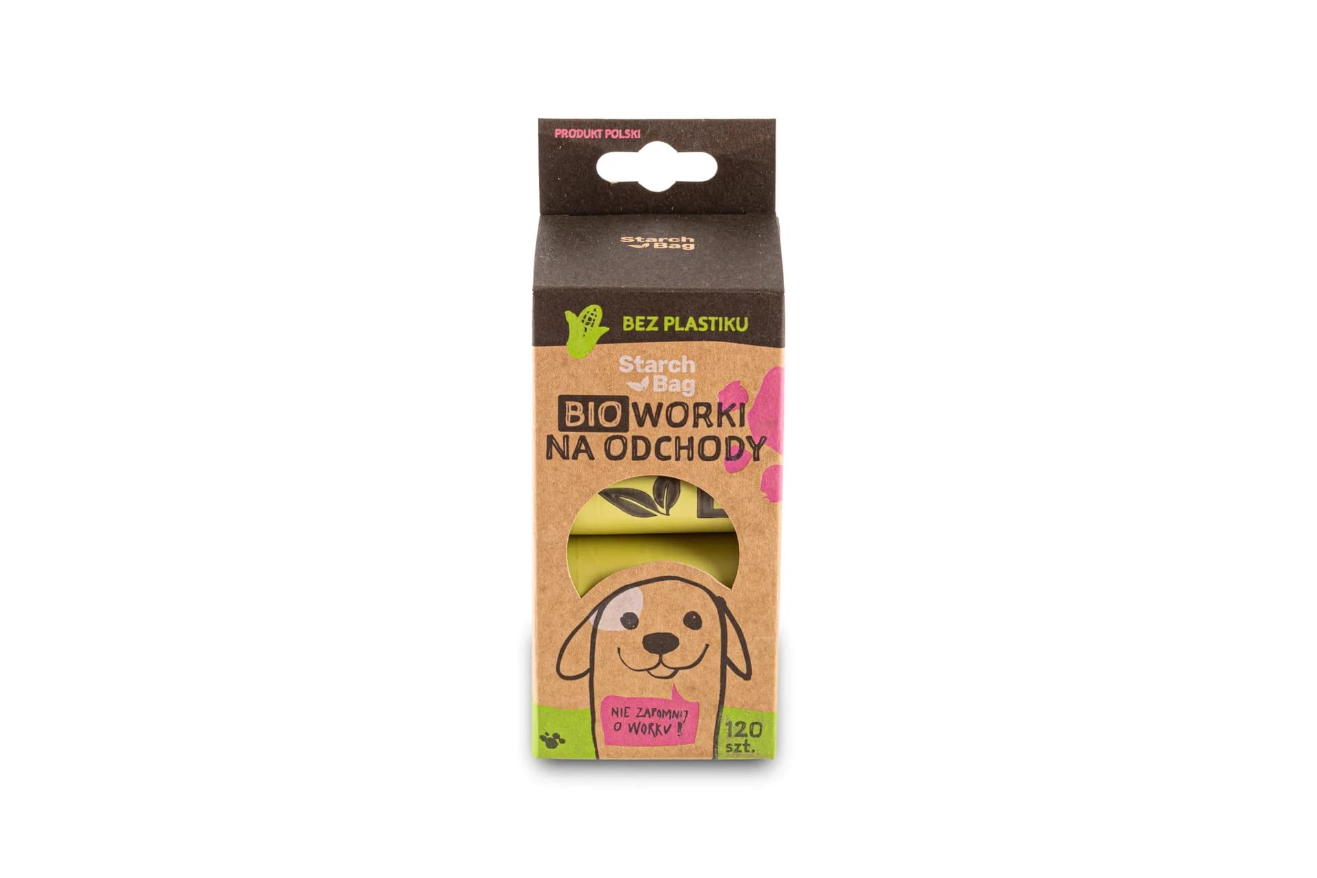 StarchBag Kompostowalne BIOworki na odchody, kol. zielony 8 rolek x 15 szt.