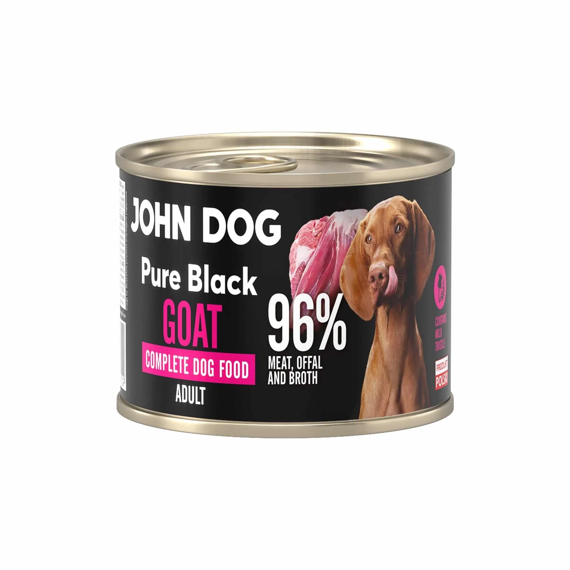 John Dog Pure Black karma mokra dla dorosłych psów z koziną