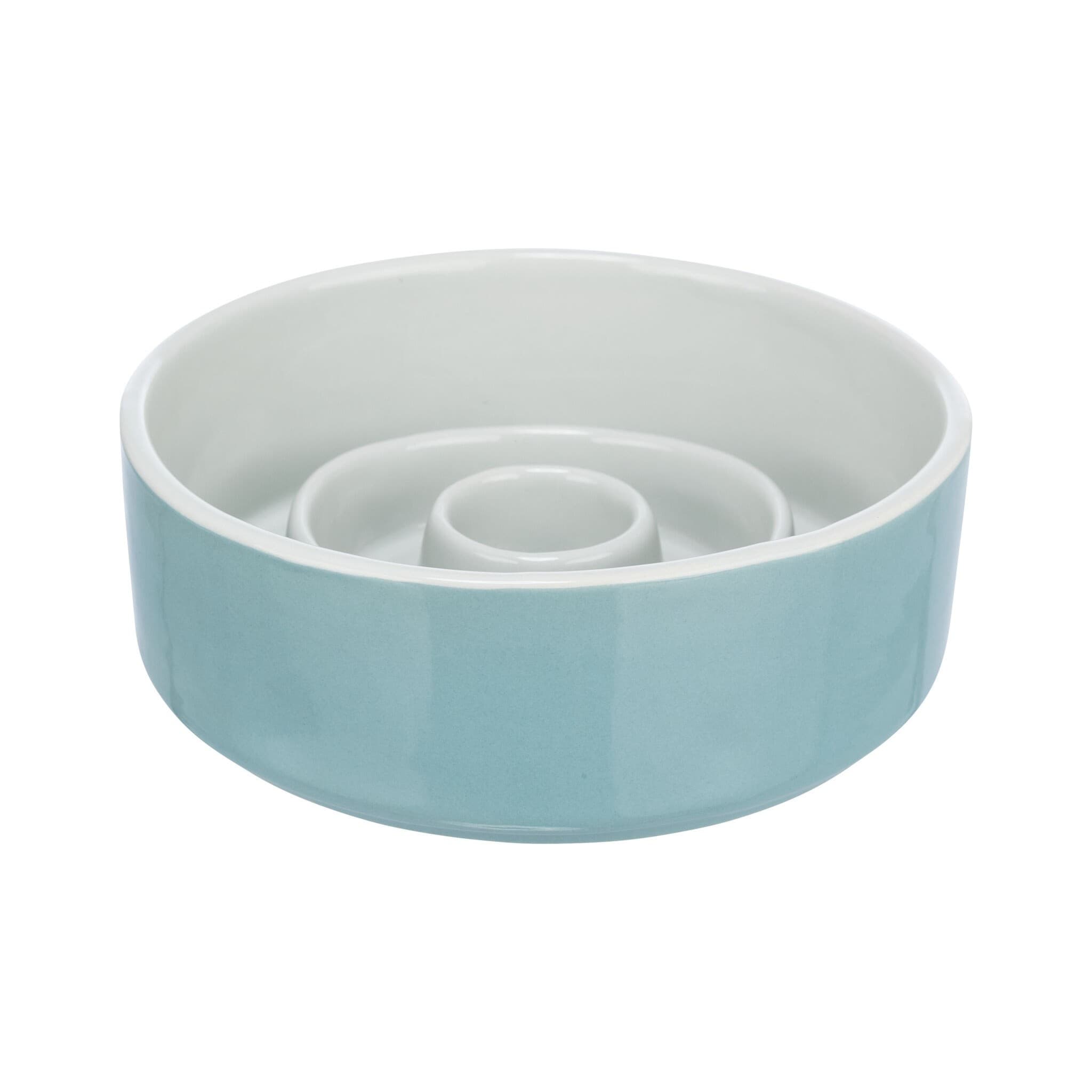 Trixie Slow Feeding miska spowalniająca jedzenie dla psa i kota szaro-niebieska 0.45 l/14 cm