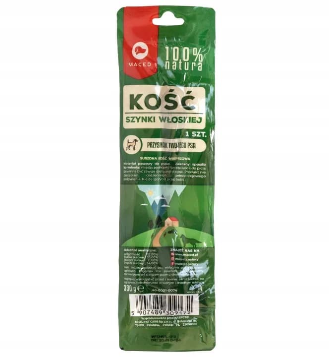 Maced Naturalny Gryzak dla psa Kość z Szynki Włoskiej 100% naturalny 1 szt.