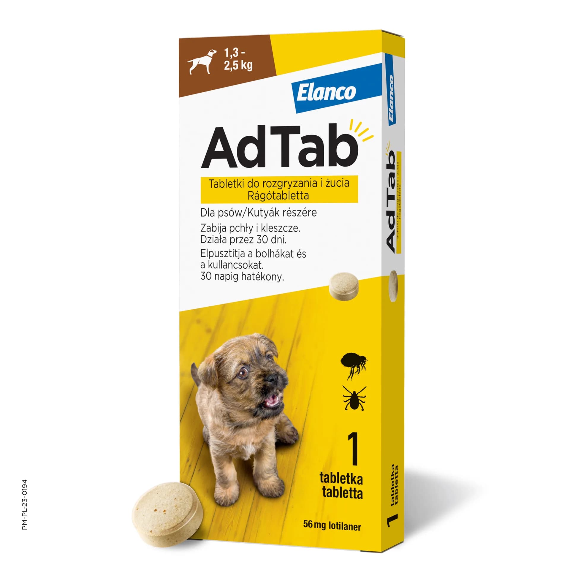 Elanco AdTab tabletki do rozgryzania i żucia dla psów dla psów