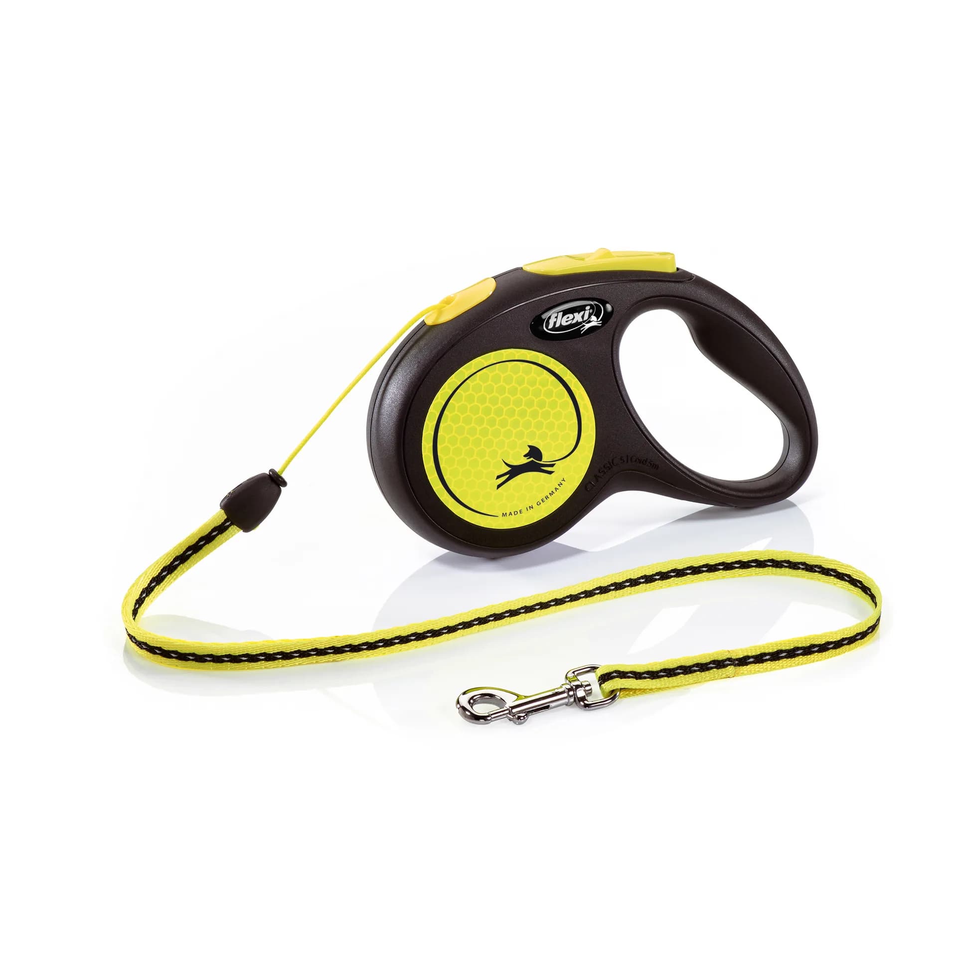 Flexi New Neon smycz automatyczna dla psa linka czarny / neonowy żółty - różne rozmiary - / XS 3 m 8 kg
