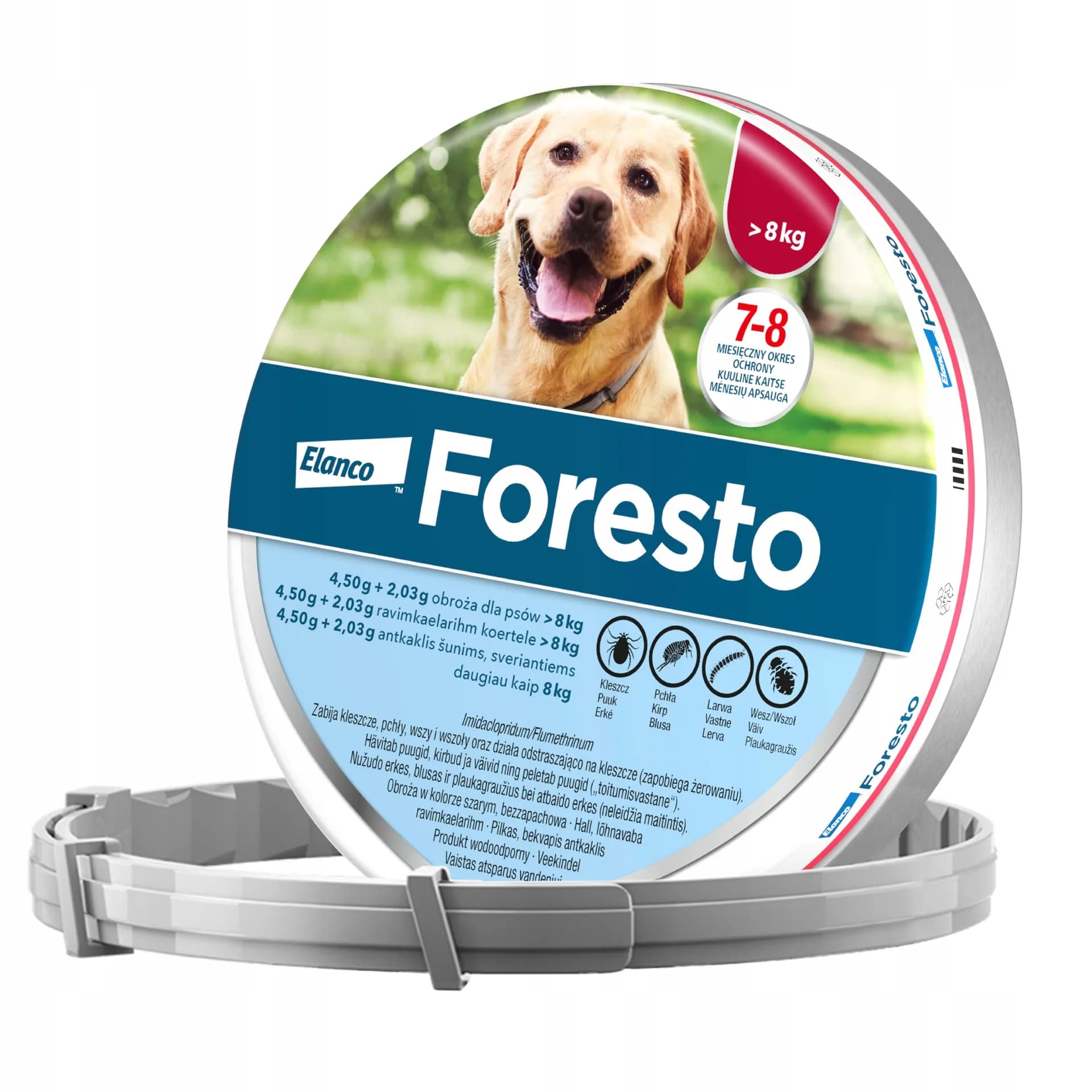 Elanco Foresto obroża przeciw kleszczom i pchłom dla psa i kota – dla psa powyżej 8 kg