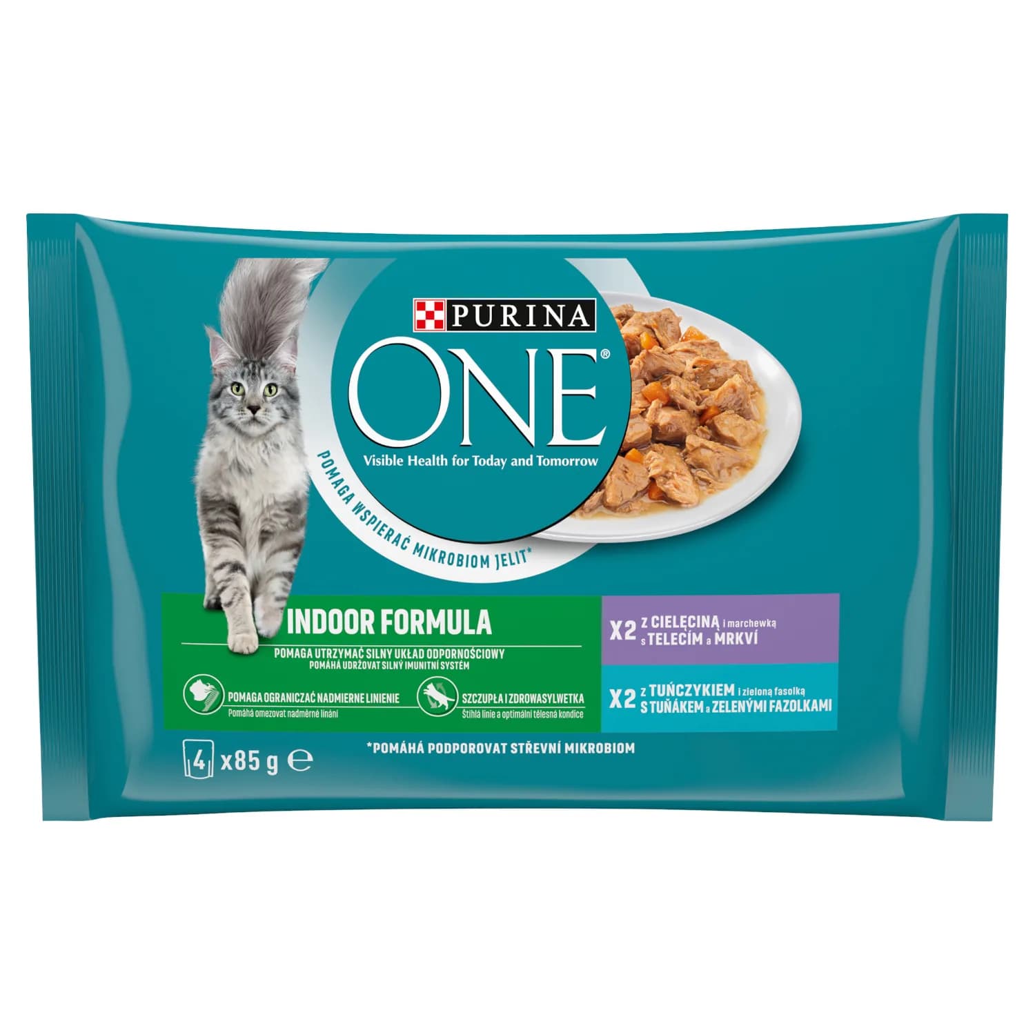Purina ONE Indoor dla kotów niewychodzących 4 × 85 g
