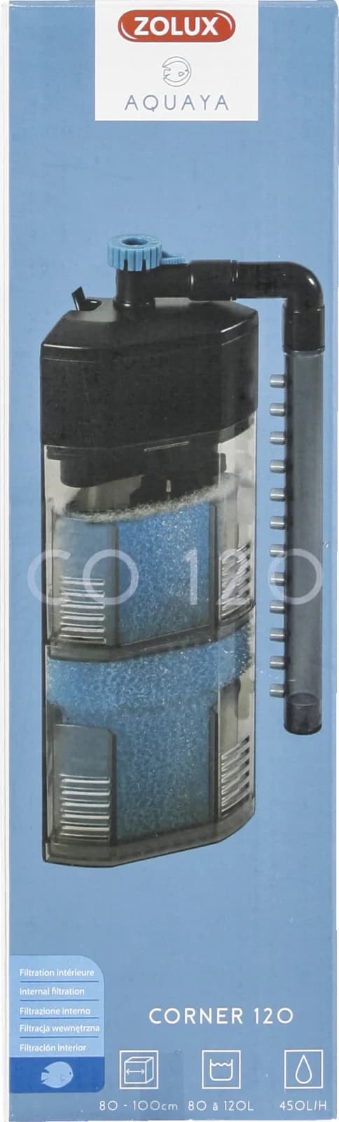 Zolux Aquaya Corner filtr wewnętrzny do akwarium – 80-120 l