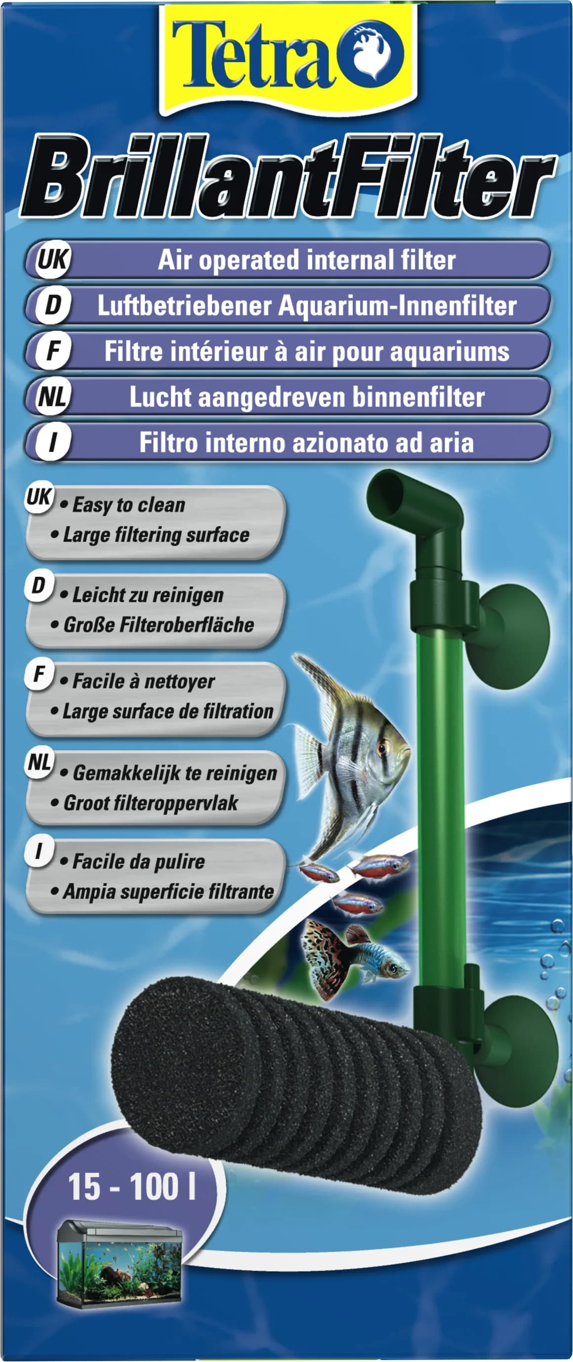 Tetra Brillant Filter-Filtr wewnętrzny napowietrzający z wkł.gąbkowym