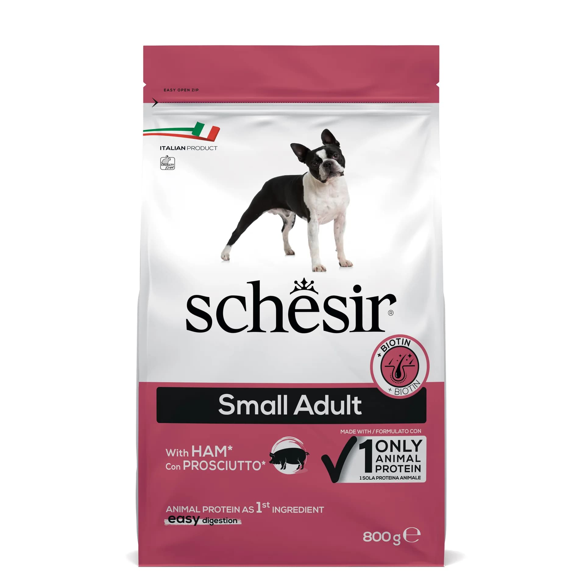 Schesir Original Small Adult With Ham karma sucha z wieprzowiną i szynką dla dorosłych psów małych ras