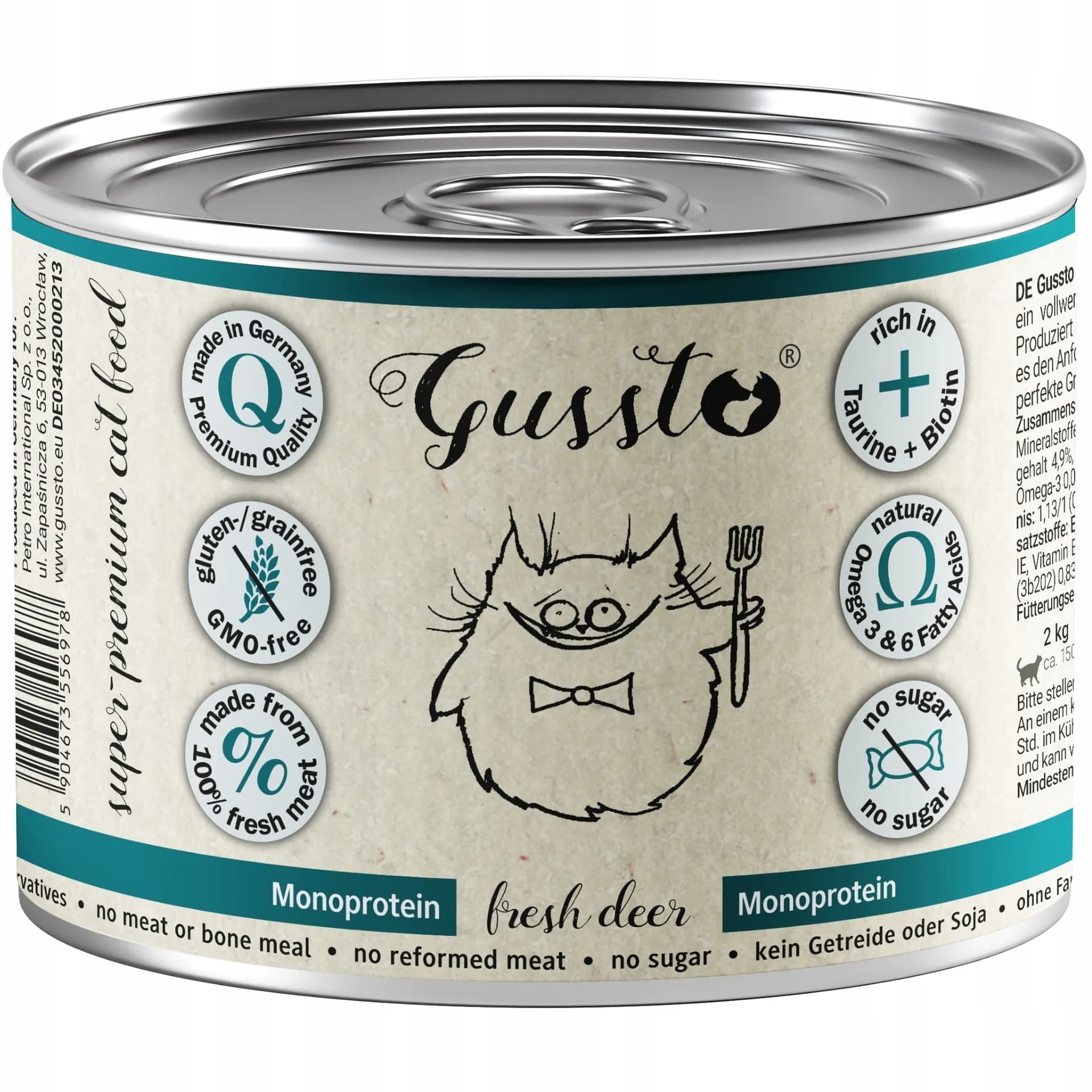 Gussto Cat karma mokra dla kotów Fresh Deer
