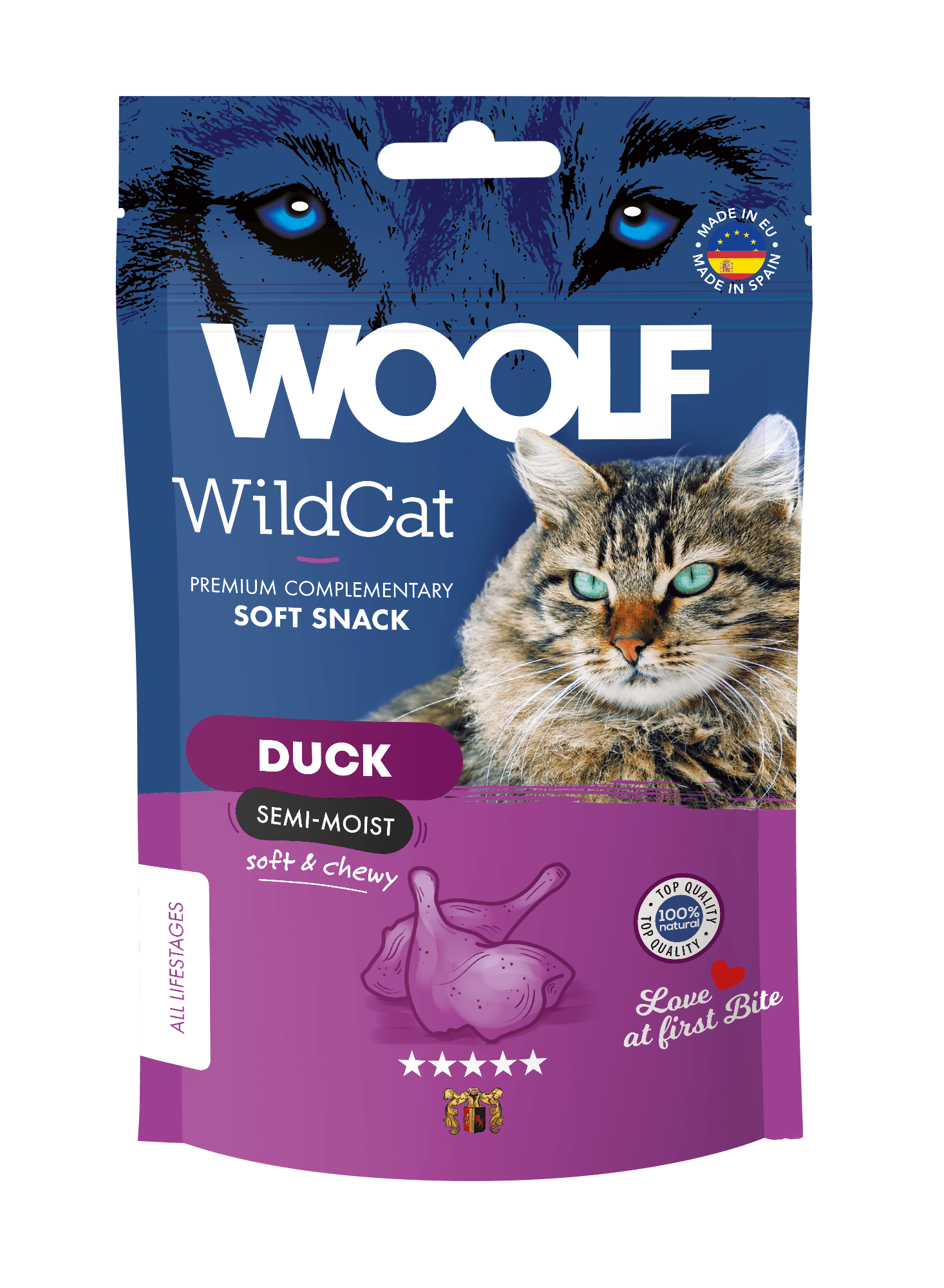 Woolf WildCat Soft Snack Kaczka – Półwilgotne smakołyki dla kota 50 g