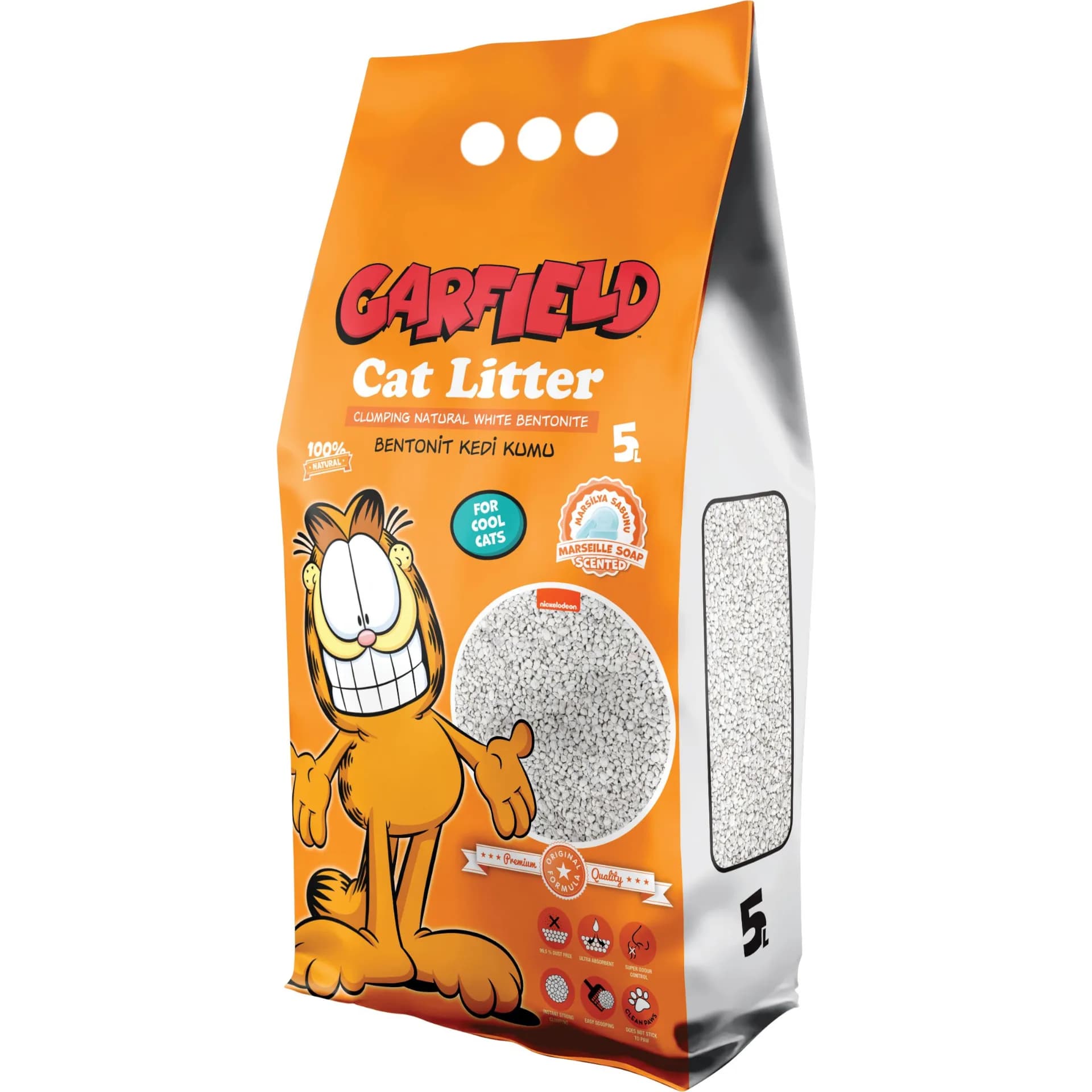 Garfield żwirek bentonit dla kota mydło marsylskie