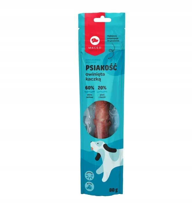 Maced Psiakość z Kaczką Przysmak dla psa Smakołyk Mięsny z Kaczką 25 cm 80 g
