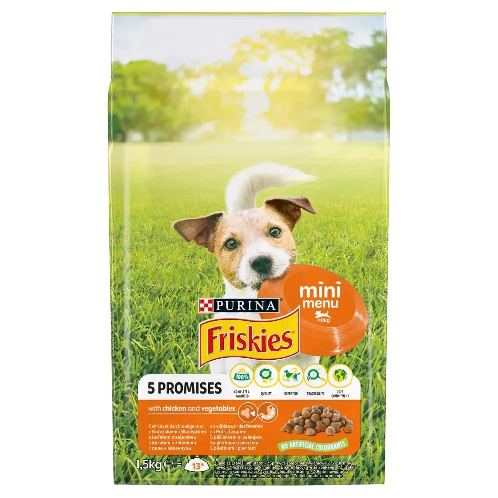 Friskies Purina Mini Menu z kurczakiem dla małego psa 1,5 kg