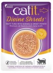 Catit Divine Shreds mokry przysmak dla kota tuńczyk, Shirasu i batat  75 g, saszetka  