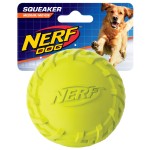 Gumowa piłka z bieżnikiem NERF dla psa - M zielona/ czerwona