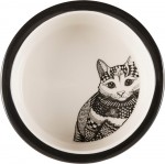 Trixie Miska ceramiczna Zentangle, 0.3 l/12 cm, biało/czarna