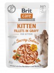 Brit Care Pouch Kitten Fillets in Gravy with Savory Salmon mokra karma dla kociąt z łososiem 85g