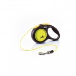 Flexi New Neon smycz automatyczna dla psa linka czarny / neonowy żółty - różne rozmiary