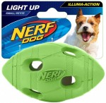 Piszcząca piłka footballowa NERF LED dla psa - S zielona/ pomarańczowa