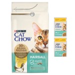 Purina CAT CHOW Special Care Hairball Control bogata w kurczaka 1,5 kg + 2 saszetki gratis