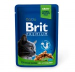 Brit Premium Pouch Gravy Chunks Delicate Meat Chicken Slices for Sterilised mokra karma dla kotów z kurczakiem 100g