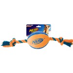 Nylonowa piłka ze sznurem NERF dla psa - M pomarańczowa/ zielona