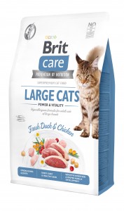 Brit Care Cat Grain Free Large Cats Power & Vitality Duck & Chicken sucha karma dla kota kaczka i kurczak - różna waga