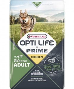 Versele Laga Opti Life Prime Adult Chicken karma bezzbożowa dla dorosłych psów z kurczakiem - 2,5/12,5 kg