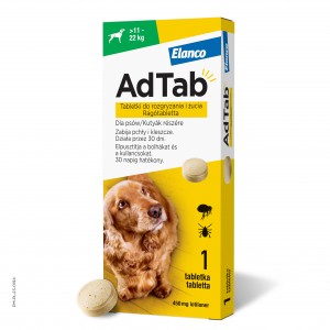AdTab 450 mg tabletki do rozgryzania i żucia dla psów (11–22 kg)